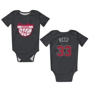 Black Chicago Bulls Willie Reed   Newborn & Infant Bodysuit