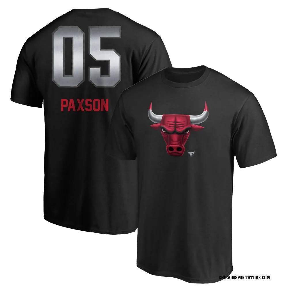 Black Men's John Paxson Chicago Bulls Midnight Mascot T-Shirt