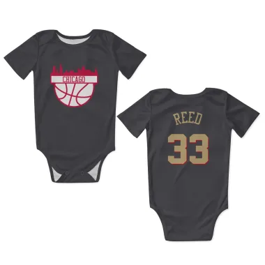 Gray Chicago Bulls Willie Reed   Newborn & Infant Bodysuit