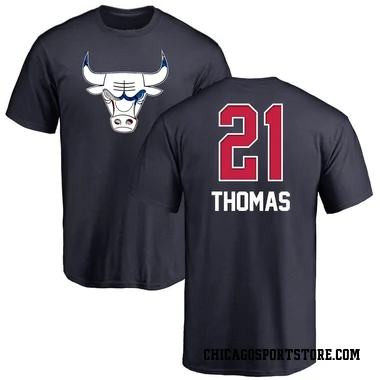 Navy Men's Matt Thomas Chicago Bulls Name and Number Banner Wave T-Shirt