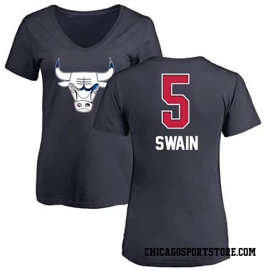 Navy Women's Dailyn Swain Chicago Bulls Name and Number Banner Wave V-Neck T-Shirt
