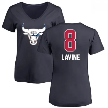 Navy Women's Zach LaVine Chicago Bulls Name and Number Banner Wave V-Neck T-Shirt