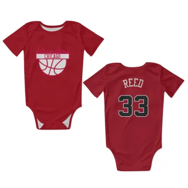Red Chicago Bulls Willie Reed   Newborn & Infant Bodysuit