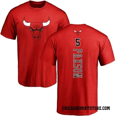Red Men's John Paxson Chicago Bulls Backer T-Shirt