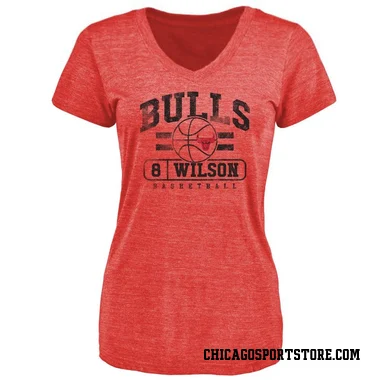 Red Women's Caleb Wilson Chicago Bulls Baseline T-Shirt