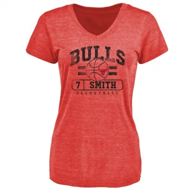 Red Women's Jalen Smith Chicago Bulls Baseline T-Shirt
