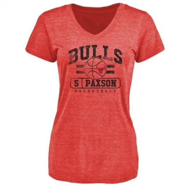 Red Women's John Paxson Chicago Bulls Baseline T-Shirt