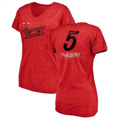 Red Women's John Paxson Chicago Bulls Sideline V-Neck T-Shirt