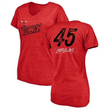 Red Women's Michael Jordan Chicago Bulls Sideline V-Neck T-Shirt