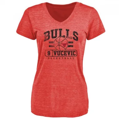 Red Women's Nikola Vucevic Chicago Bulls Baseline T-Shirt