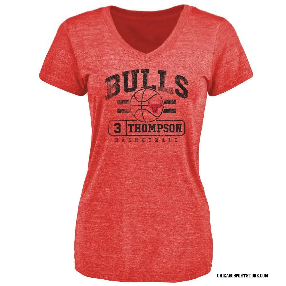 Red Women's Tristan Thompson Chicago Bulls Baseline T-Shirt