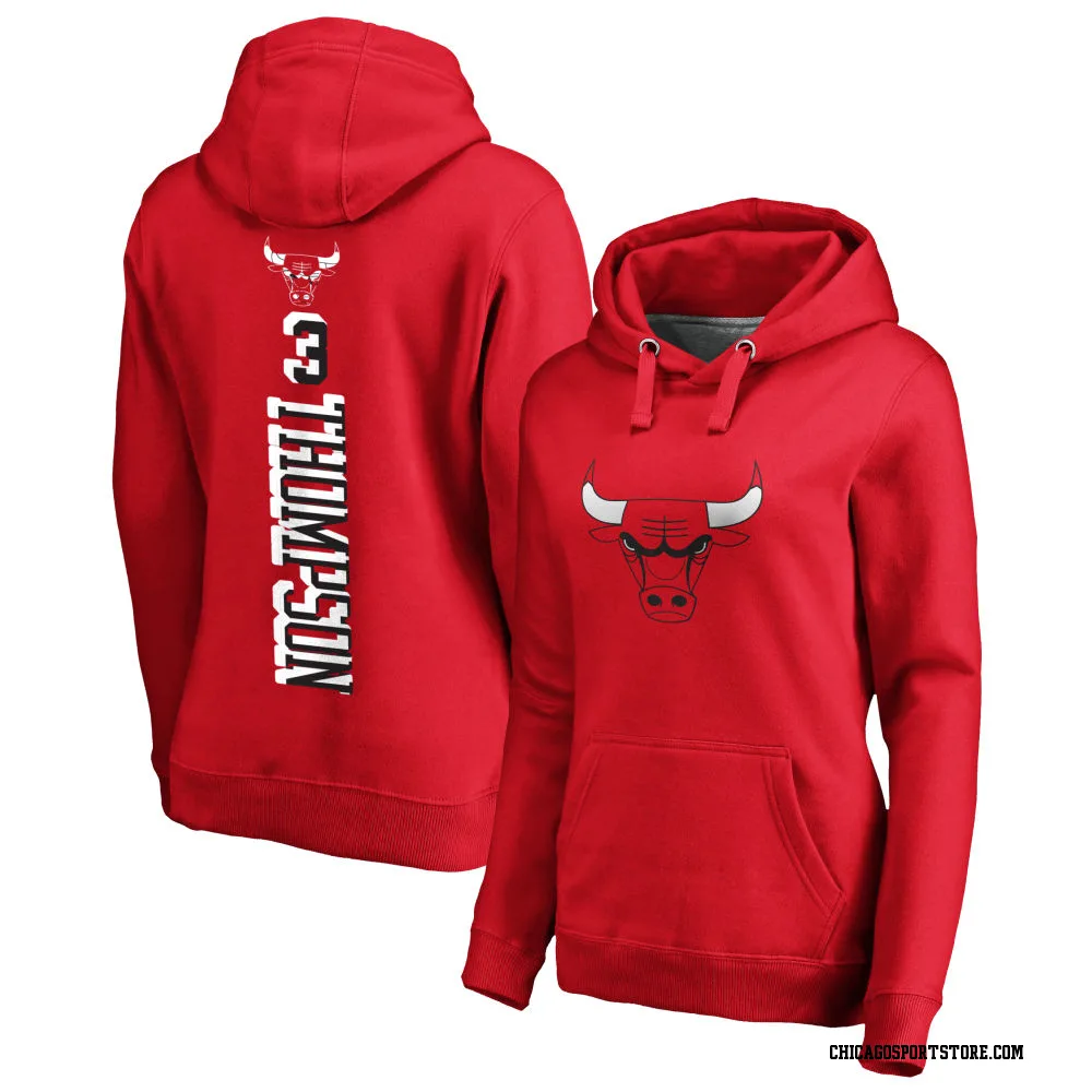 Red Women's Tristan Thompson Chicago Bulls Branded Backer Pullover Hoodie