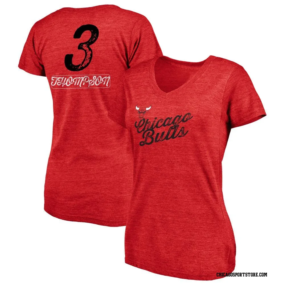 Red Women's Tristan Thompson Chicago Bulls Sideline V-Neck T-Shirt