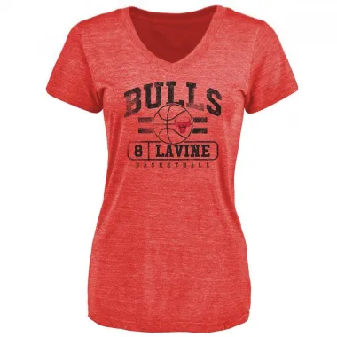 Red Women's Zach LaVine Chicago Bulls Baseline T-Shirt