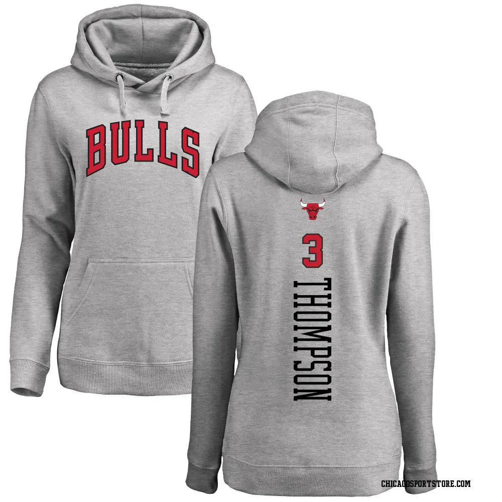 Women's Tristan Thompson Chicago Bulls Branded Ash Backer Pullover Hoodie